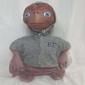 E.T. Extra Terrestrial PLUSH, Applause 1998. Hoody Vinyl Face Standing 11in Tall